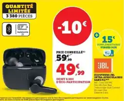 Super U Écouteurs jbl intra-auriculaires sans fil offre