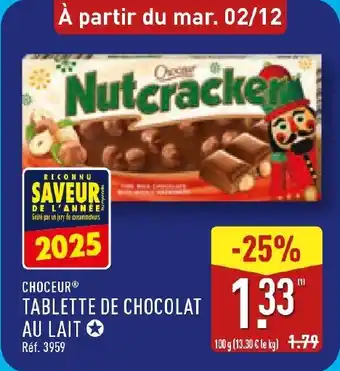 ALDI Choceur tablette de chocolat au lait offre