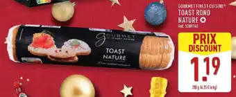 ALDI Gourmet finest cuisine toast rond nature offre