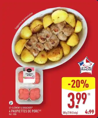 ALDI St-clément le boucher 4 paupiettes de porc offre