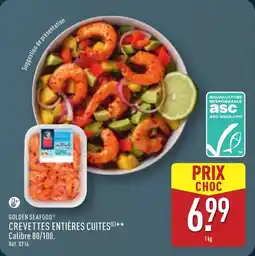 ALDI Golden seafood crevettes entières cuites offre