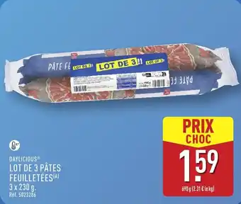 ALDI Daylicious lot de 3 pâtes feuilletées offre