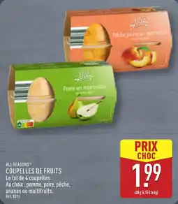 ALDI All seasons coupelles de fruits offre