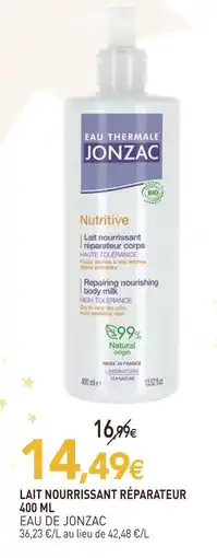 naturéO Eau de jonzac lait nourrissant réparateur offre