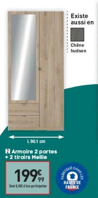 Conforama Armoire 2 portes offre