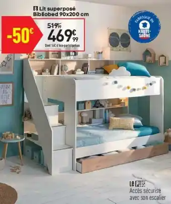 Conforama Lit superposé bibliobed offre