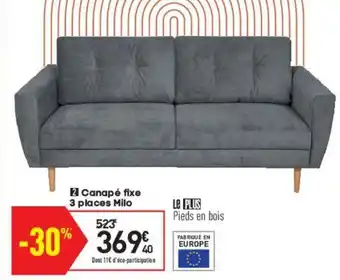 Conforama Canapé fixe 3 places milo offre