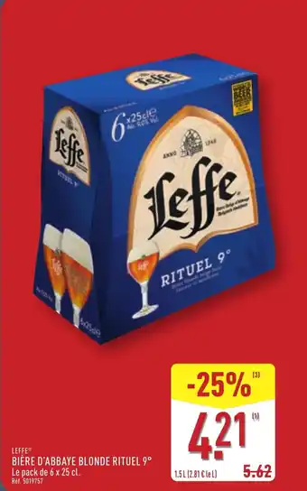 ALDI Leffe bière d'abbaye blonde rituel 9° offre