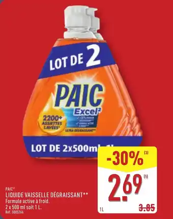 ALDI Paic liquide vaisselle dégraissant offre