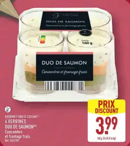 ALDI Gourmet finest cuisine 4 verrines duo de saumon offre