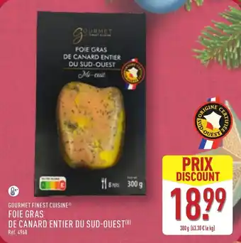 ALDI Gourmet finest cuisine foie gras de canard entier du sud-ouest offre
