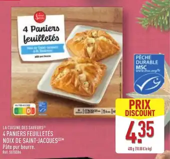 ALDI La cuisine des saveurs 4 paniers feuilletés noix de saint-jacques offre