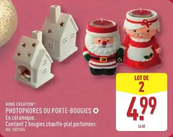 ALDI Home creation photophores ou porte-bougies offre