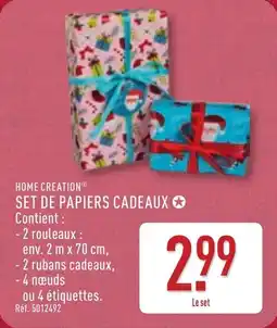 ALDI Home creation set de papiers cadeaux offre