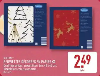 ALDI Sublimo serviettes décorées en papier offre
