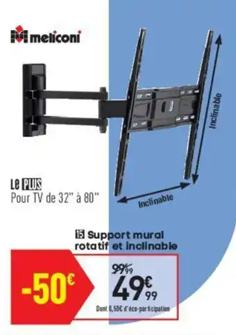 Conforama Support mural rotatif et inclinable offre