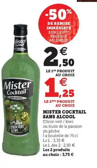 Super U Mister Cocktail Sans Alcool offre