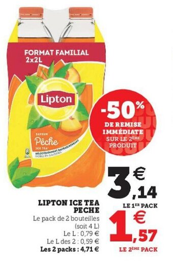 Super U Lipton Ice Tea Peche offre