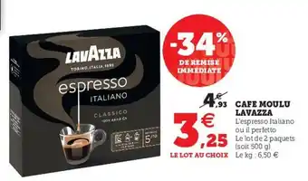Super U Cafe Moulu Lavazza offre