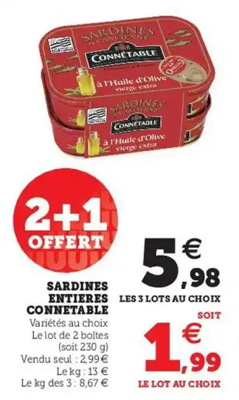 Super U Sardines Entieres Connetable offre