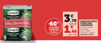 Super U Haricots verts Extra-Fins Cassegrain offre