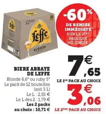 Super U Biere Abbaye de Leffe offre