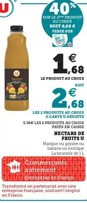 Super U Nectars de Fruits U offre
