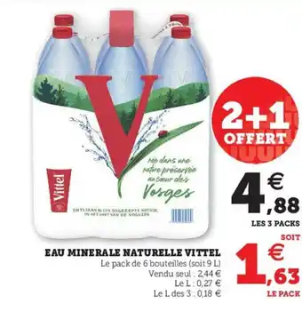 Super U Eau minerale naturelle Vittel offre