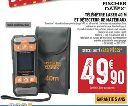 Brico Cash FISCHER DAREX Télémètre laser 40 m et détecteur de matériaux offre