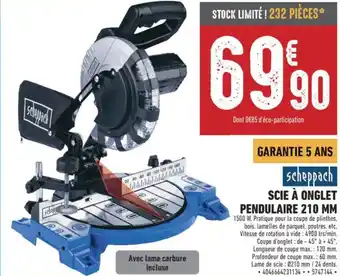 Brico Cash SCHEPPACH Scie à onglet pendulaire 210 mm offre