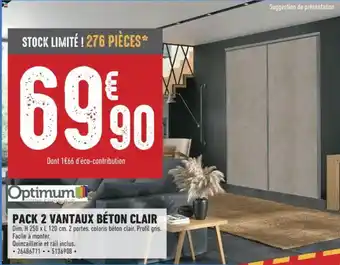 OPTIMUM Pack 2 vantaux béton clair