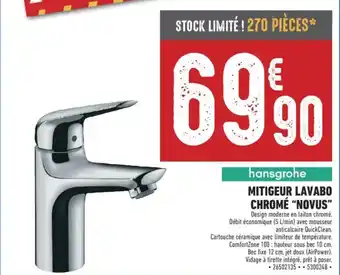 Brico Cash Mitigeur lavabo chromé “novus" offre