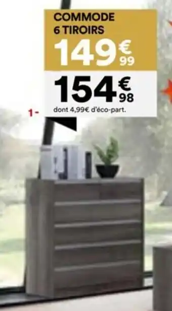 BUT Collection noche commode 6 tiroirs offre