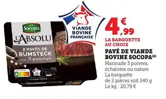 Bi1 SOCOPA Pavé de viande bovine offre