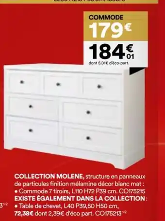 BUT Collection molene, commode 7 tiroirs offre