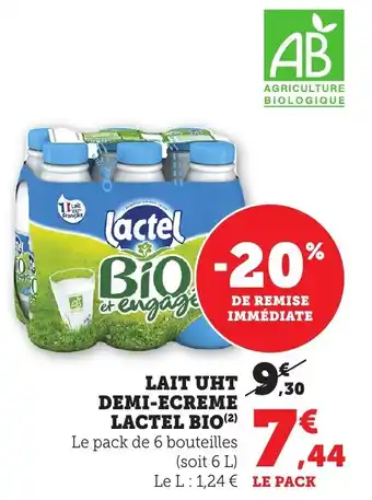 Bi1 LACTEL BIO Lait uht demi-ecreme offre