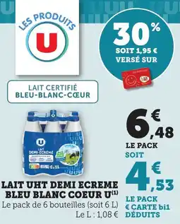 Bi1 U Lait uht demi ecreme bleu blanc coeur offre