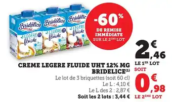 Bi1 BRIDELICE Creme legere fluide uht 12% mg offre