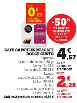 Bi1 NESCAFE Dolce gusto cafe capsules offre