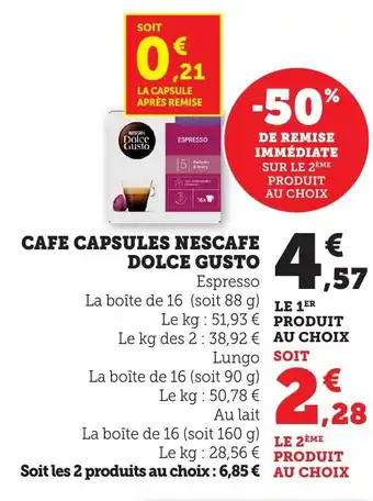 Bi1 NESCAFE Dolce gusto cafe capsules offre