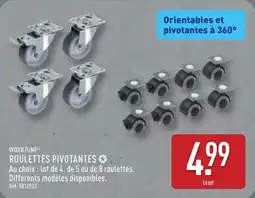 ALDI Workzone roulettes pivotantes offre