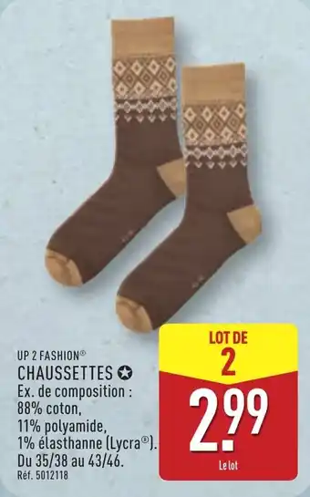 ALDI Up 2 fashion chaussettes offre