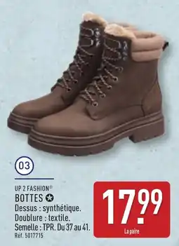 ALDI Up 2 fashion bottes offre