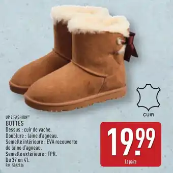 ALDI Up 2 fashion bottes offre