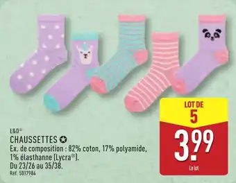 ALDI L&d chaussettes offre