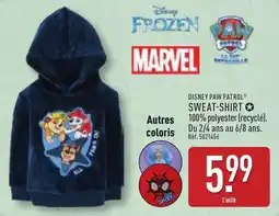 ALDI Disney paw patrol sweat-shirt offre