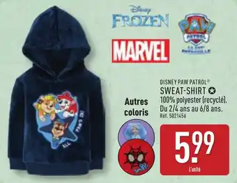 ALDI Disney paw patrol sweat-shirt offre