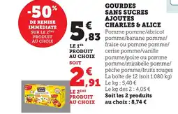 Bi1 CHARLES & ALICE Gourdes sans sucres ajoutes offre