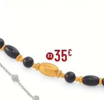E.Leclerc Collier en argent doré et onyx offre