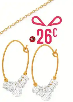 E.Leclerc Boucles en argent doré et oxydes de zirconium offre
